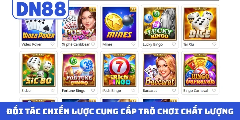 Đối tác chiến lược cung cấp trò chơi chất lượng