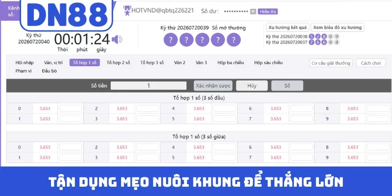 Tận dụng mẹo nuôi khung để thắng lớn